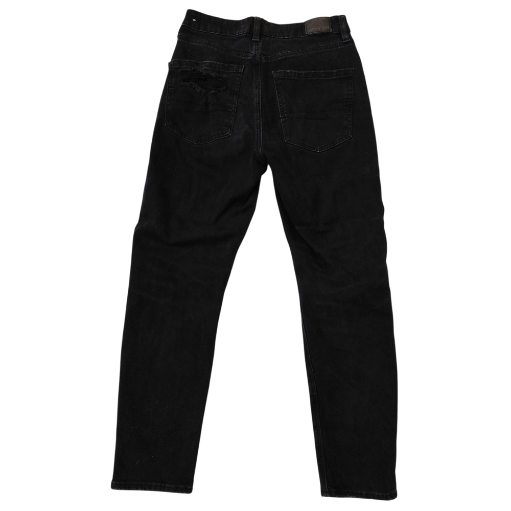 American Eagle Outfitters Women's High Rise Distressed Black Mom Jeans - Picture 2 of 9